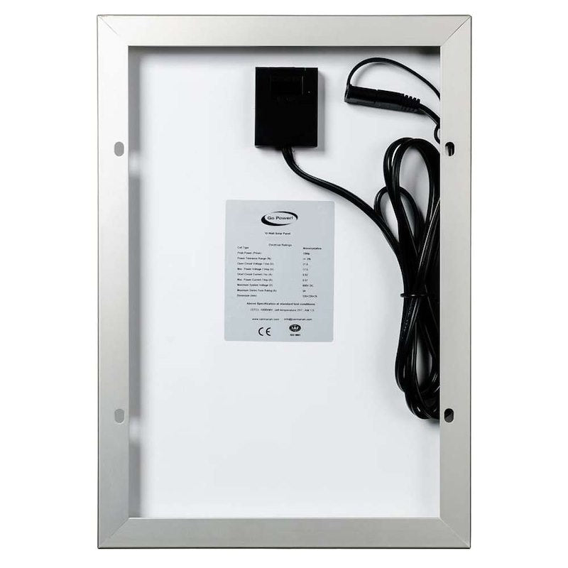 Go Power Eco 10W Solar Battery Trickle Charger GP-ECO-10 – 12V Rigid Solar Panel Kit - Used RV Parts