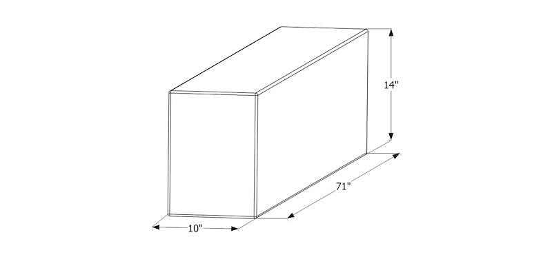 41 Gallon Fresh Water Tank - 71" x 10" x 14", Includes Corner & Fill Fittings
