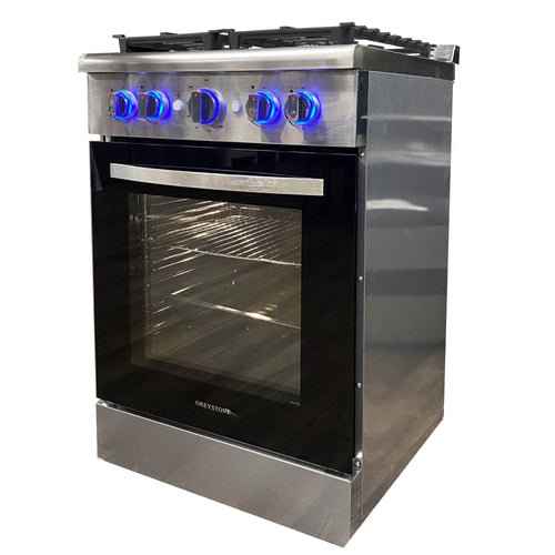 Greystone 24-Inch Propane Range with Built-In Oven – 4 Burners, Electronic Ignition