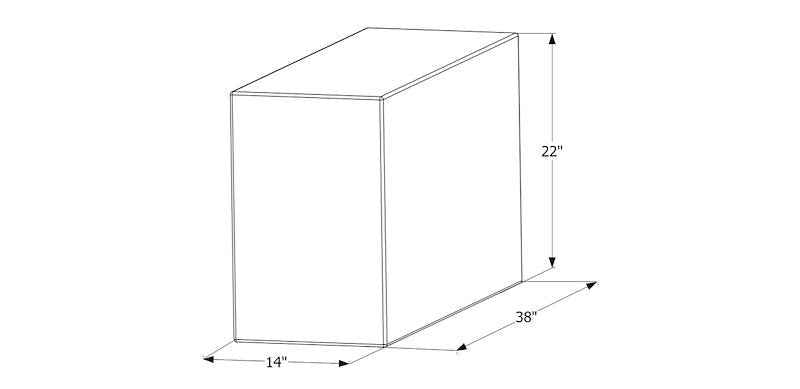 50 Gallon Roto-Molded Fresh Water Tank – 38" x 14" x 22"