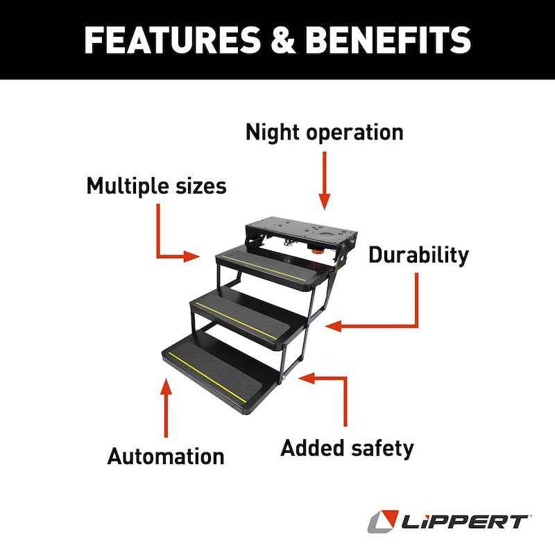 Kwikee Electric Triple RV Entry Step – 24” Series 23 3694042