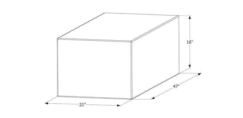 63 Gallon Roto-Molded Fresh Water Tank – 47" x 21" x 16"