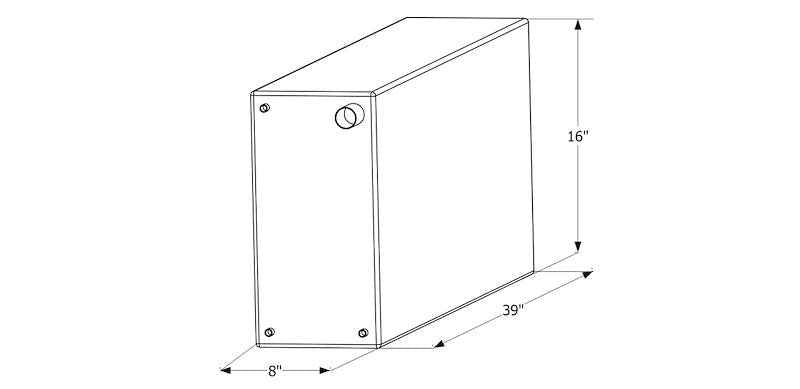 20 Gallon Roto-Molded Fresh Water Tank – 39" x 8" x 16"