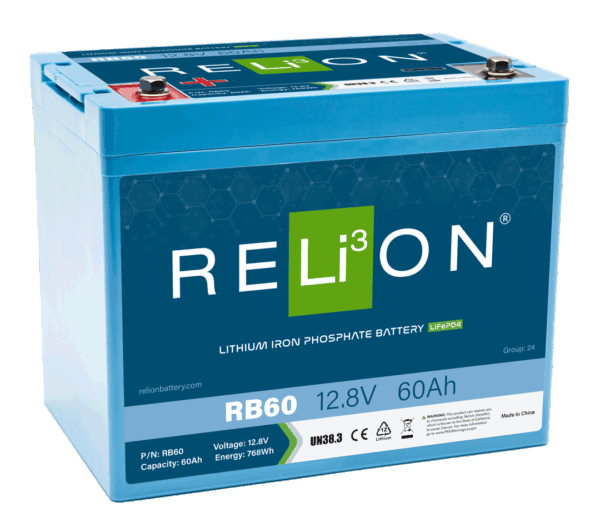 RELiON Lithium Battery RB60 Group 24 12V 60Ah Marine Deep Cycle