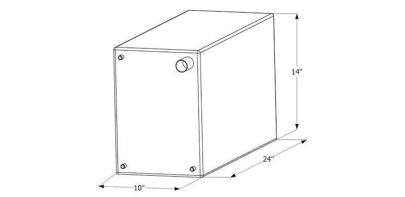 15 Gallon Roto-Molded Fresh Water Tank – 24" x 10" x 14"