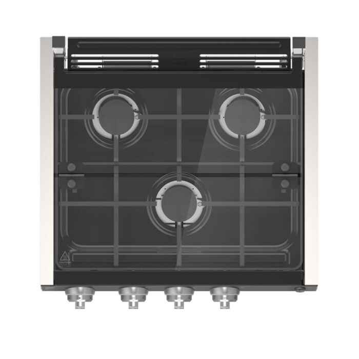 Furrion 3-Burner Stainless Steel Cooktop with Glass Cover and Wire Grates