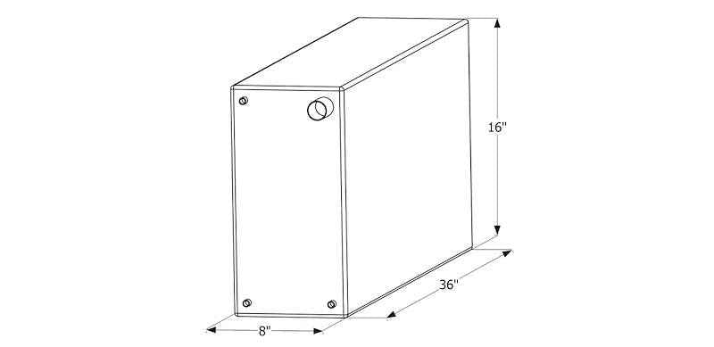 20 Gallon Fresh Water Tank - White - 6" (W) x 8" (L) x 16" (H)