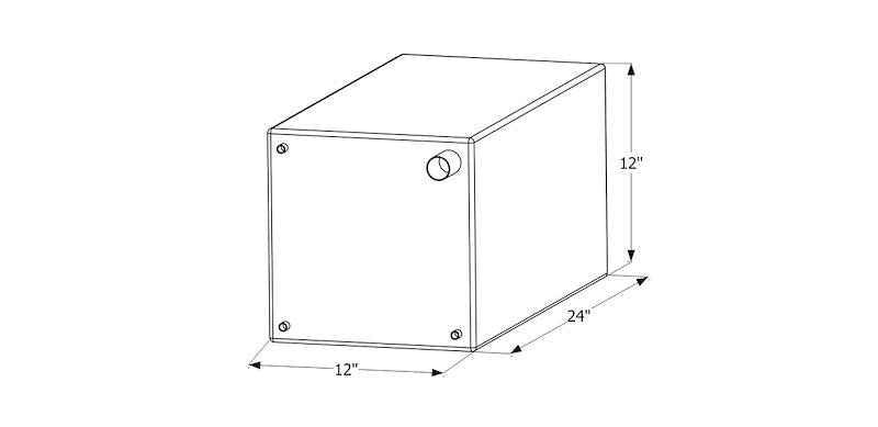 15 Gallon Fresh Water Tank - White - 24" (W) x 12" (L) x 12" (H)