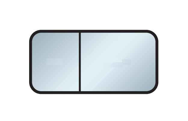 48" x 22" Insulated Side Egress Window – G20 Tinted, Black Frame