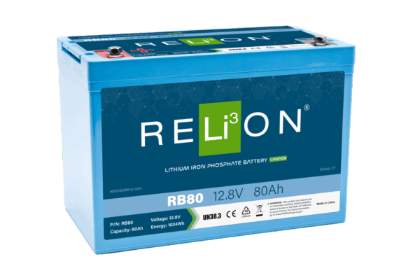 RELiON Lithium Battery RB80 Group 27 12V 80Ah Marine Deep Cycle
