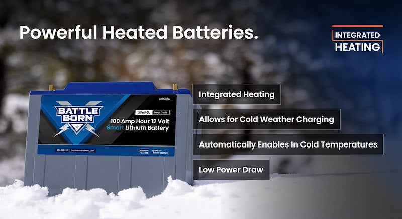 Battle Born Smart Heated Lithium Battery BB10012IH Group 31 12V 100Ah RV