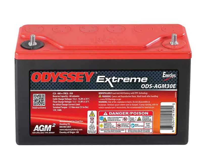 AGM Powersports Battery Odyssey Group 30E 34Ah 400CCA ODS-AGM30E
