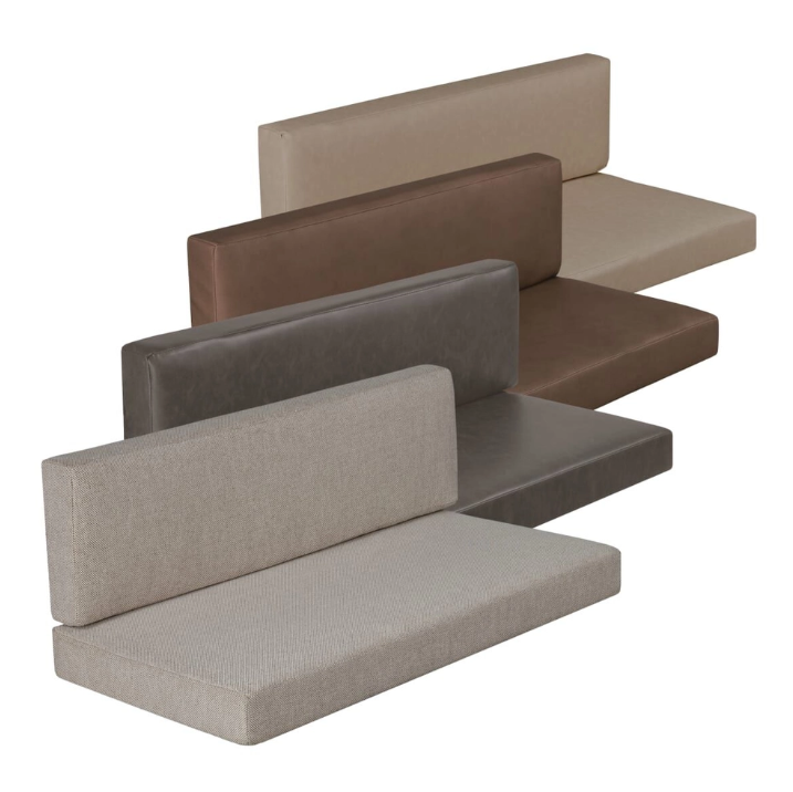 RV Dinette Cushions – Lippert 2024043919 – Satula/Brown Back & Seat Set - Used RV Parts