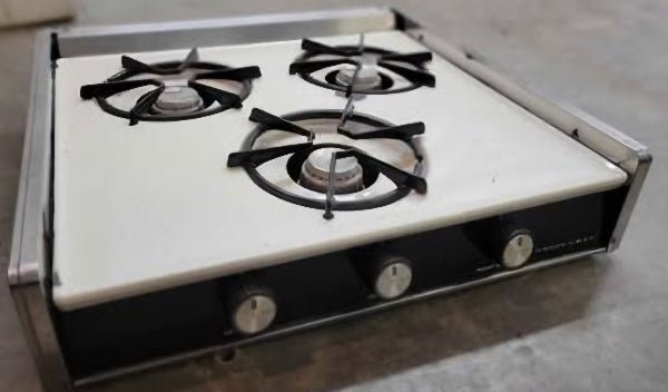 Used RV Propane Stove Magic Chef 3 Burner Vintage White - Used RV Parts