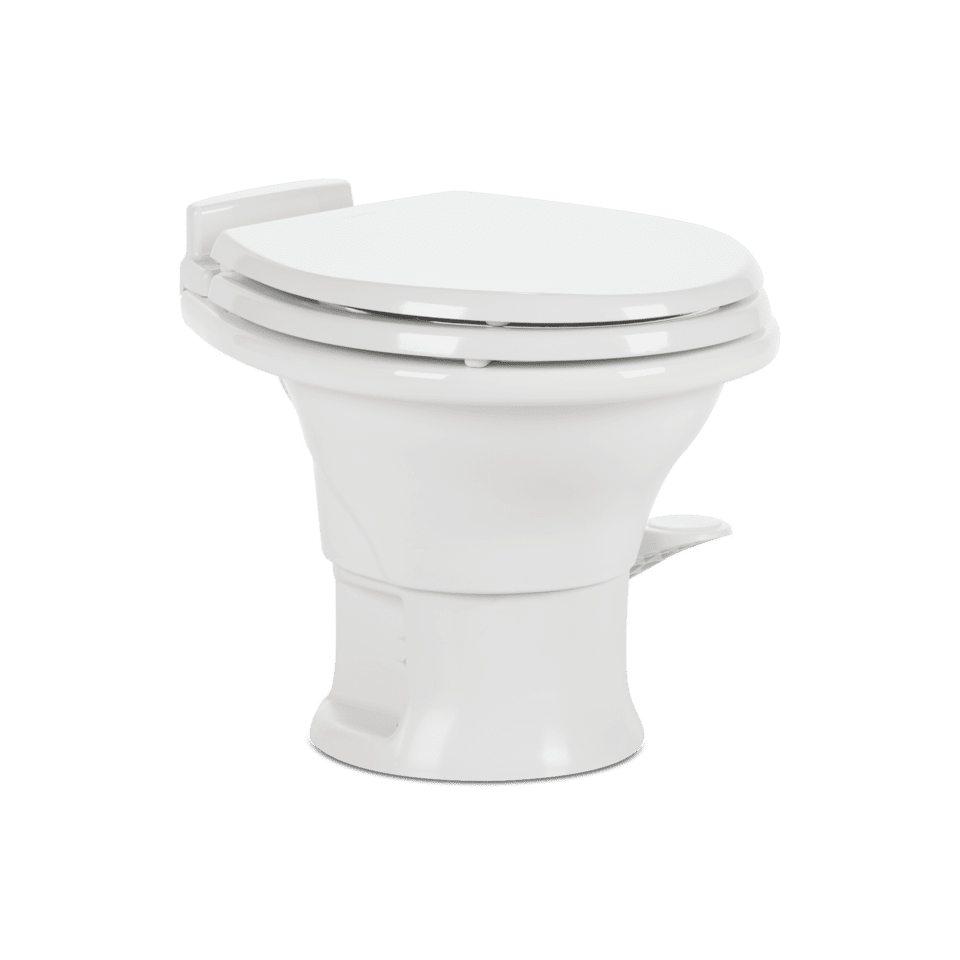 Dometic 311 Series RV Toilet – Low Profile, Pedal Flush Control, Triple-Jet Bowl Rinse