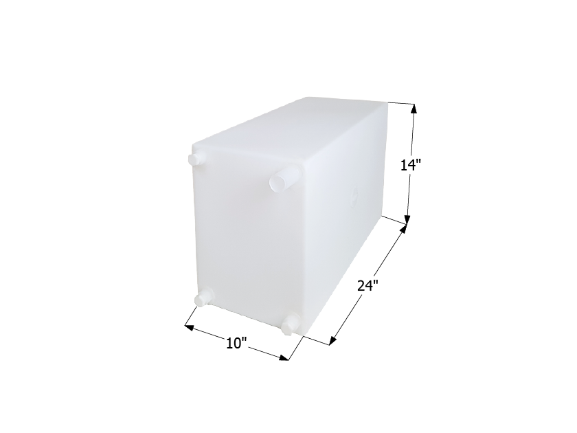 15 Gallon Roto-Molded Fresh Water Tank – 24" x 10" x 14"