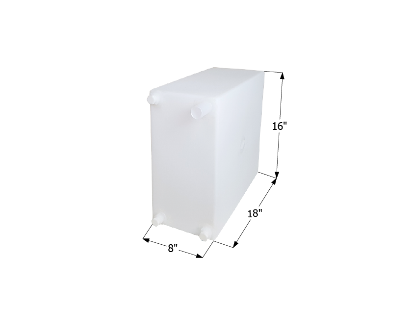 10 Gallon Fresh Water Tank - Roto-Molded, 18" x 8" x 16", No Fittings