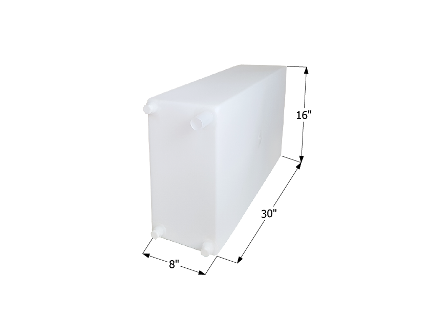 15 Gallon Fresh Water Tank - White - 30" (W) x 8" (L) x 16" (H)