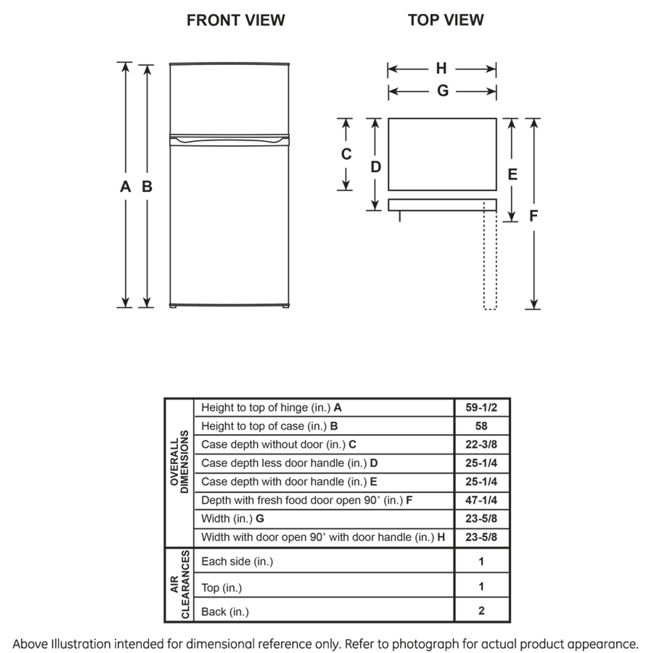9.8 Cu. Ft. RV Refrigerator – Dual Door With Top Freezer, 12V DC