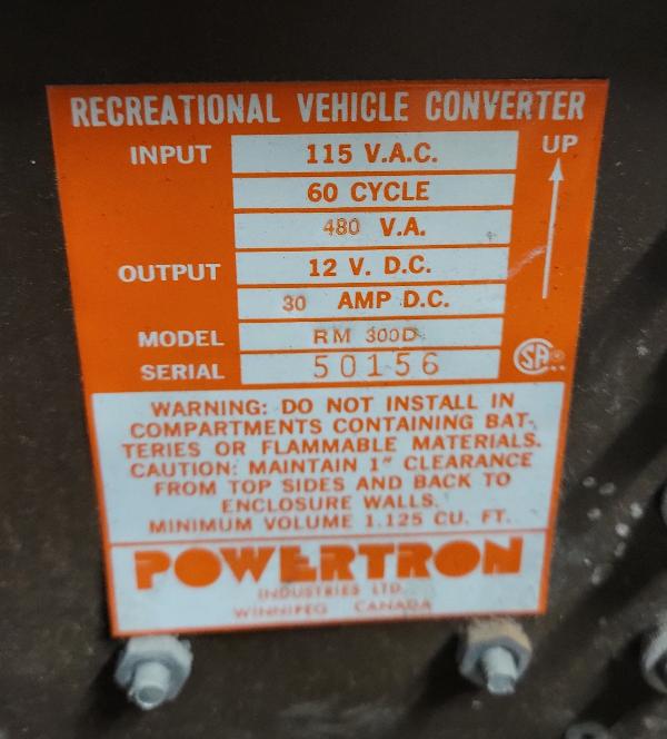 30 Amp PowerTron RV Converter Battery Charger - Used RV Parts