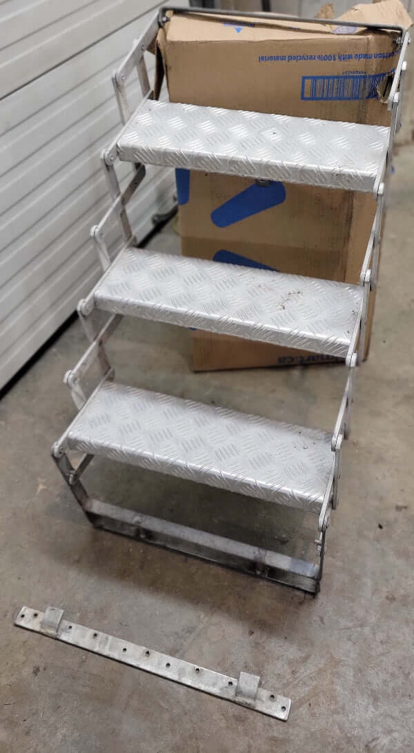 3 Step Camper Scissor Fold Stairs  Alluminum - Used RV Parts
