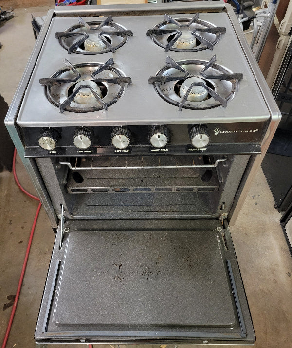 Propane RV Oven and Stove Magic Chef 4 Burner - Used RV Parts