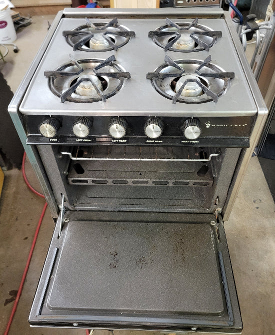 Propane RV Oven and Stove Magic Chef 4 Burner - Used RV Parts