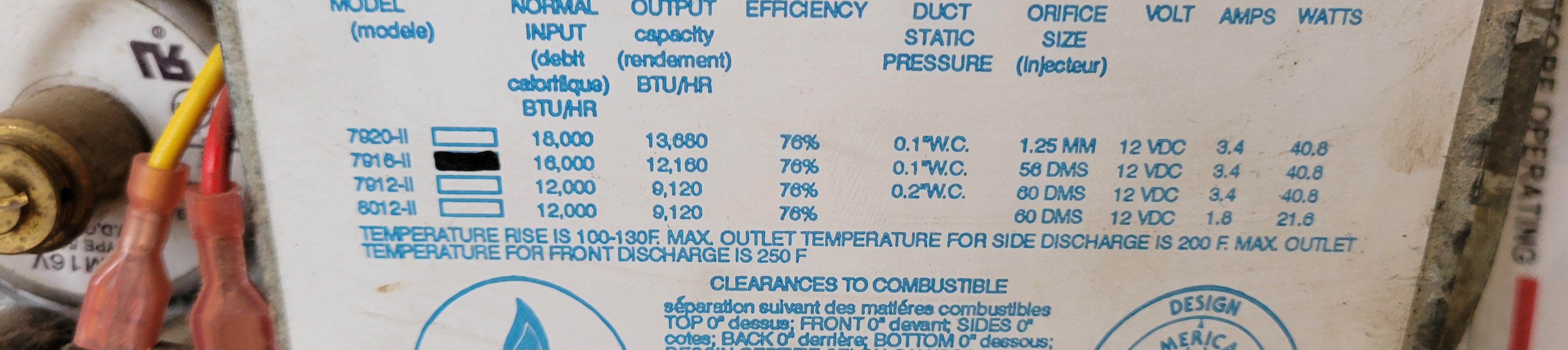 Fournaise au propane pour VR Hydroflame 7916-II 16 000 BTU