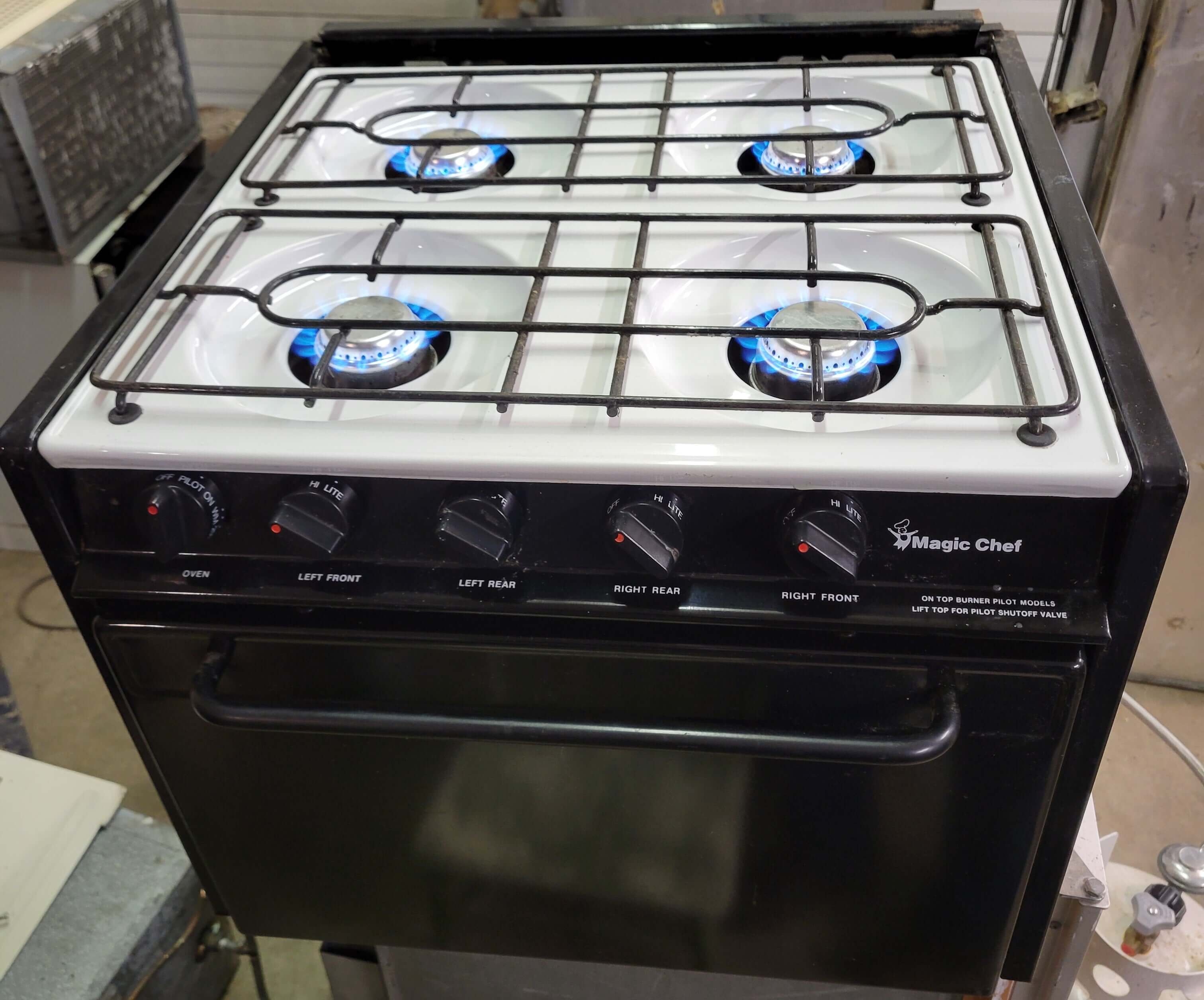 Magic Chef RV Propane Range Four Burner Stove - Used RV Parts