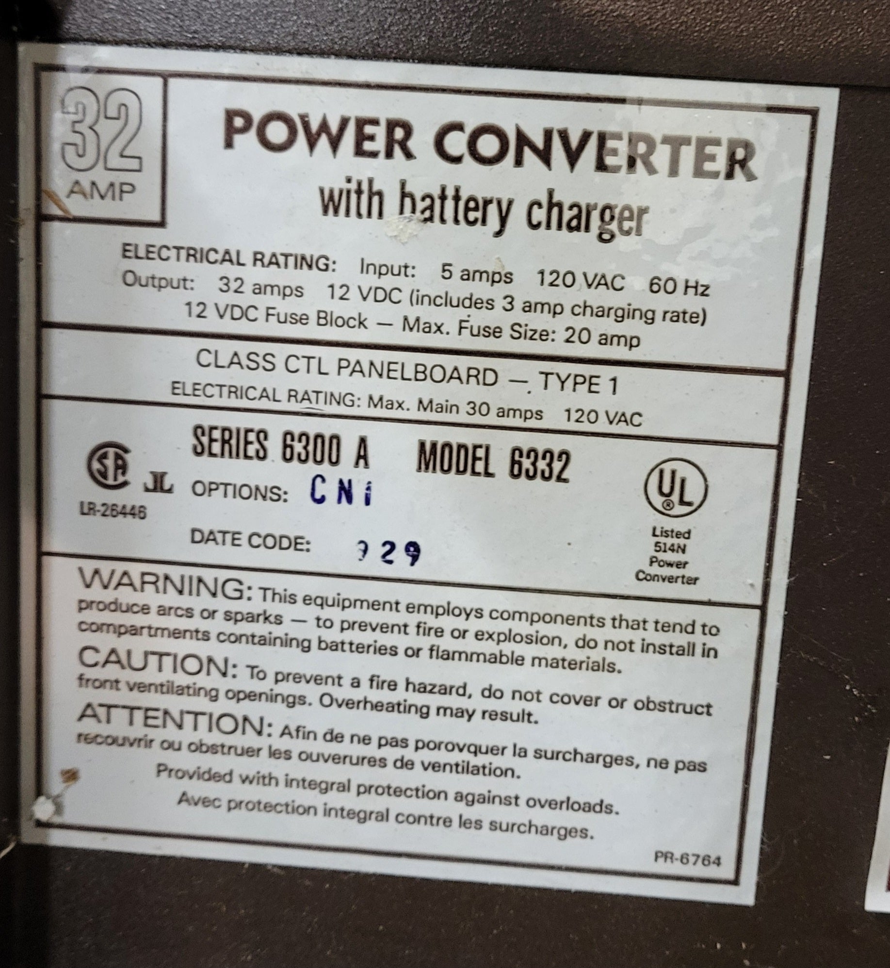 32 Amp Power Converter with Battery Charger For RV from MagneTek