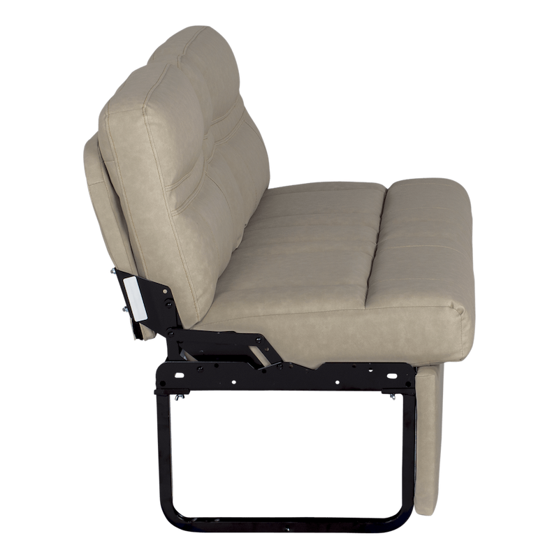 Sofá Jackknife para autocaravana de 62" (beige Altoona), de 2 plazas, con centro abatible y portavasos