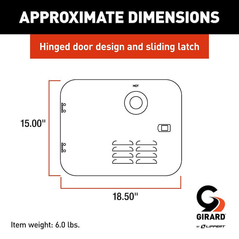Girard Access Door – Atwood 6 Gal Water Heater, Polar White
