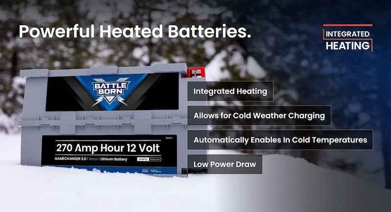 12V GC3 Lithium Deep Cycle RV Battery 270Ah Heated Smart LiFePO4 – BBGC3IH