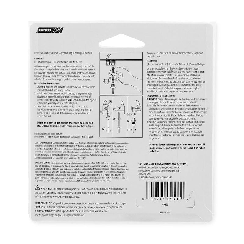 36-Inch Universal Thermocouple – For RV Water Heaters and Furnaces