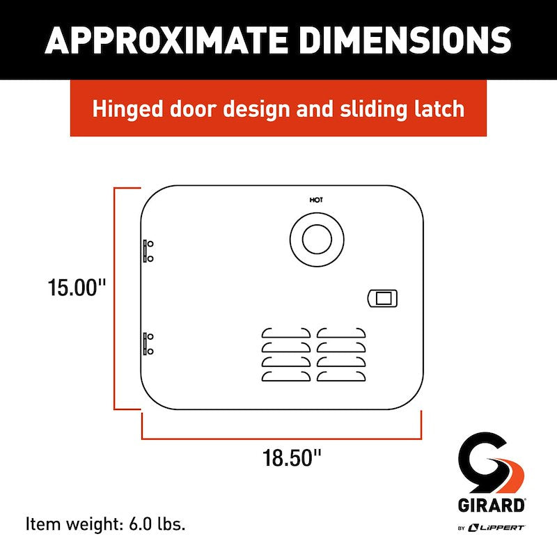 Girard Access Door – Atwood 6 Gal Water Heater, Black