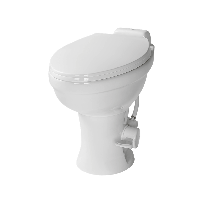 RV Toilet Lippert 2022113192 – Flow Max Permanent Pedal-Flush – White - Used RV Parts
