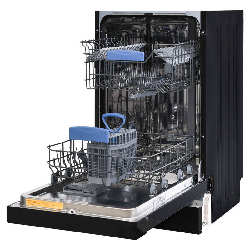 Pinnacle Built-In Dishwasher – 10 Place Settings, 8 Cycles, Black, Sanitize Feature