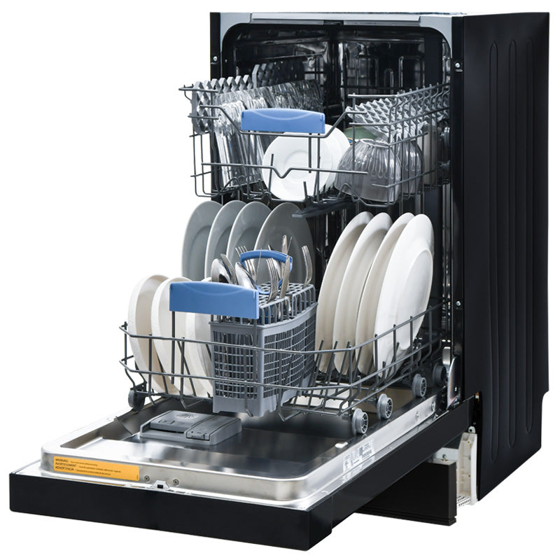 Pinnacle Built-In Dishwasher – 10 Place Settings, 8 Cycles, Black, Sanitize Feature