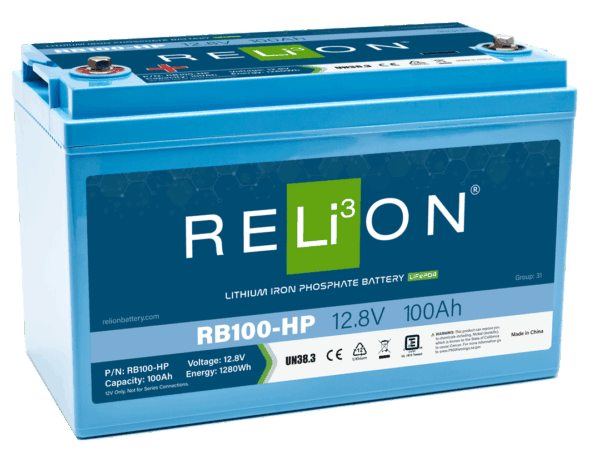 RELiON Lithium Battery RB100-HP Group 31 12V 100Ah Dual Purpose Marine