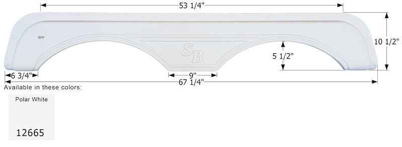 RV Fender Skirt – Tandem Axle 67-1/4" x 10-1/2" Polar White | ICON 12665