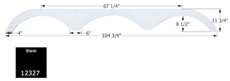 RV Fender Skirt – Triple Axle 104-3/4" x 13-3/4" Black | ICON 12327