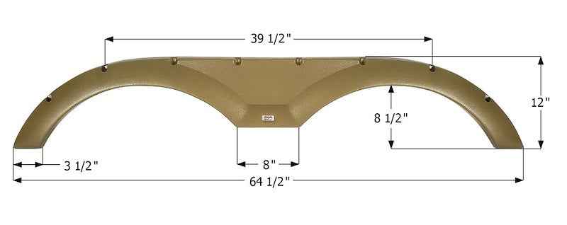 RV Fender Skirt – Tandem Axle 64-1/2" x 12" Dark Khaki | ICON 12779