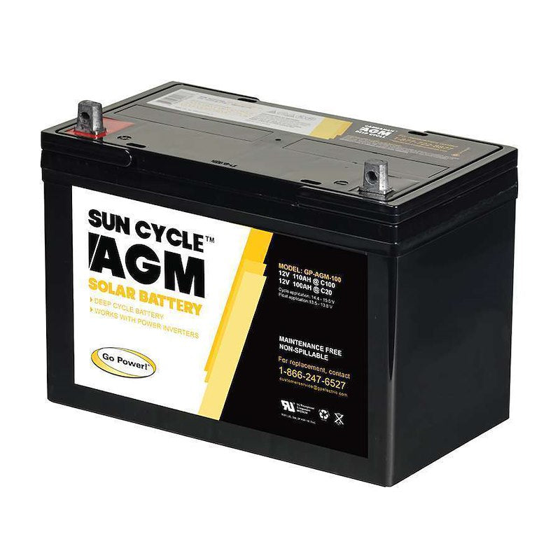 Go Power GP-AGM-100-12V 12V 100Ah AGM Deep Cycle Solar Battery – T14 - Used RV Parts