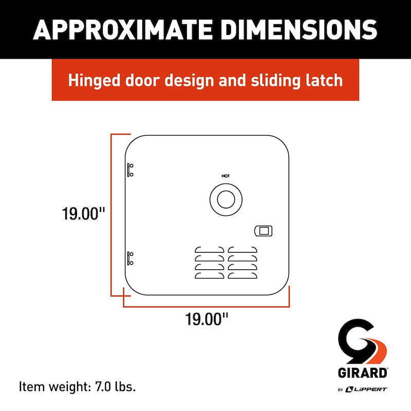 Girard Access Door – 10 Gal Atwood/Suburban Water Heaters, Black