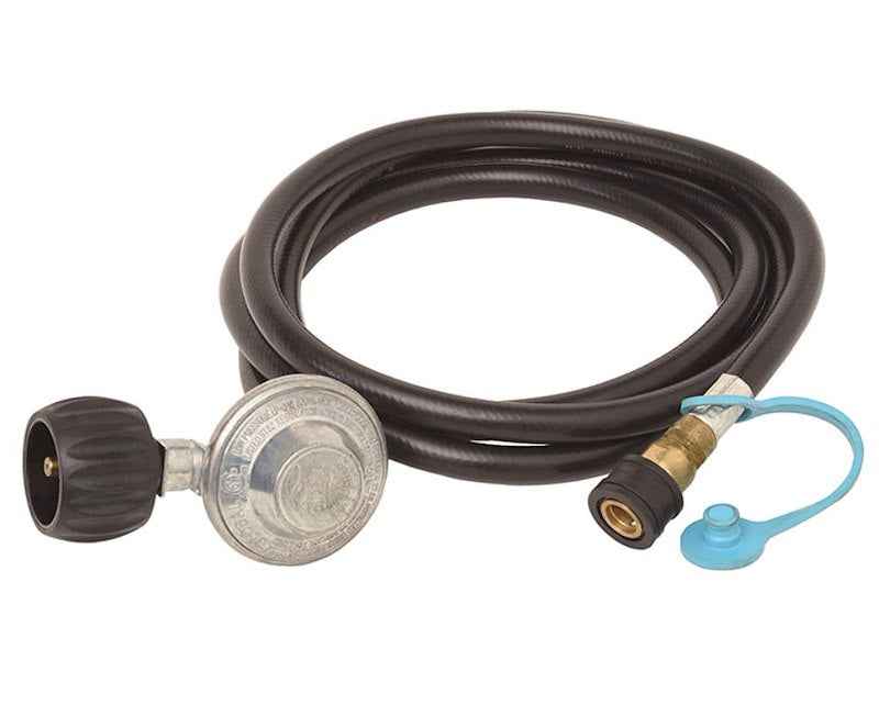 Flame King MB106095-96 90-Degree RV Low-Pressure Propane Regulator & Hose Kit