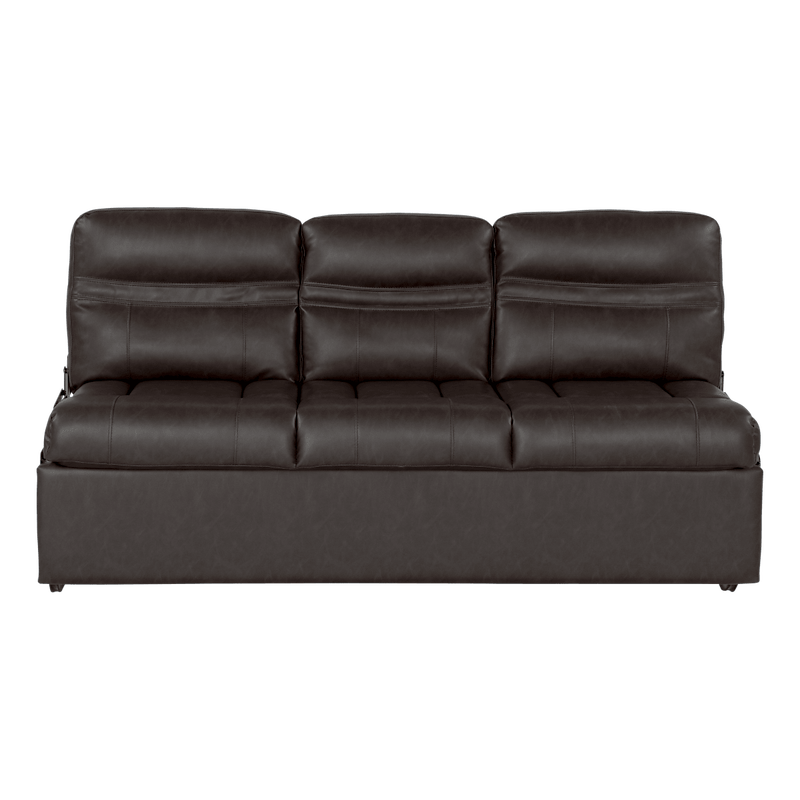 Sofá Jackknife de 172 cm, color marrón Millbrae, de 3 plazas con consola plegable