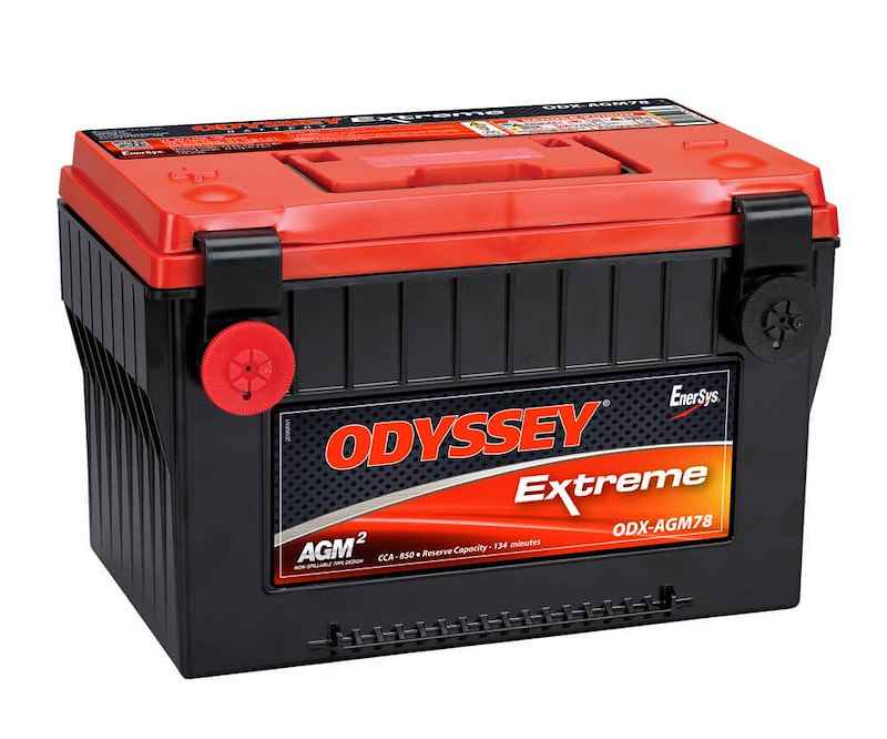 Odyssey AGM Starting Battery ODX-AGM78 Group 78 12V 850 CCA Side Terminal