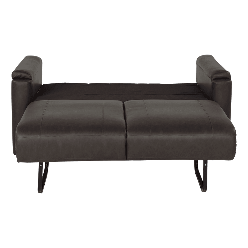 Sofá plegable de 172 cm, color marrón Millbrae, de dos plazas con espacio de almacenamiento integrado