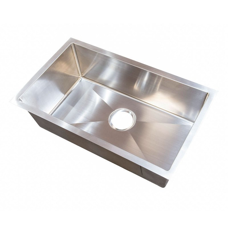 25" Stainless Steel Square RV Sink – Undermount Single Bowl
