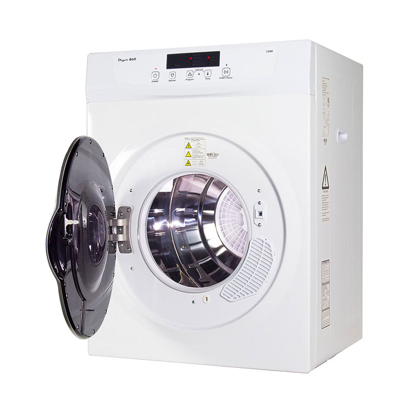 Equator 4.0 Cu. Ft. Vented RV Clothes Dryer – Wall-Mount, White/Silver, 120V, Auto Dry